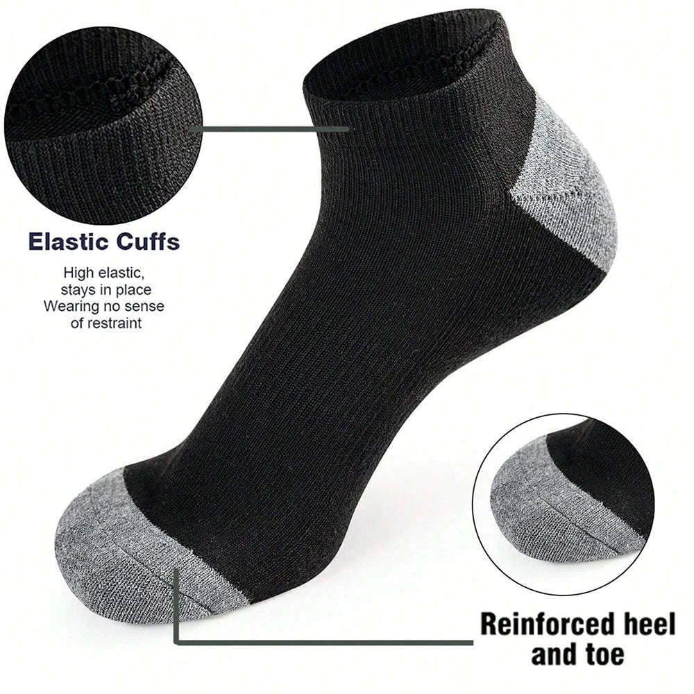 Comfortable Breathable Low-Cut Socks – 10 Pairs-10 Pairs Black B / One Size