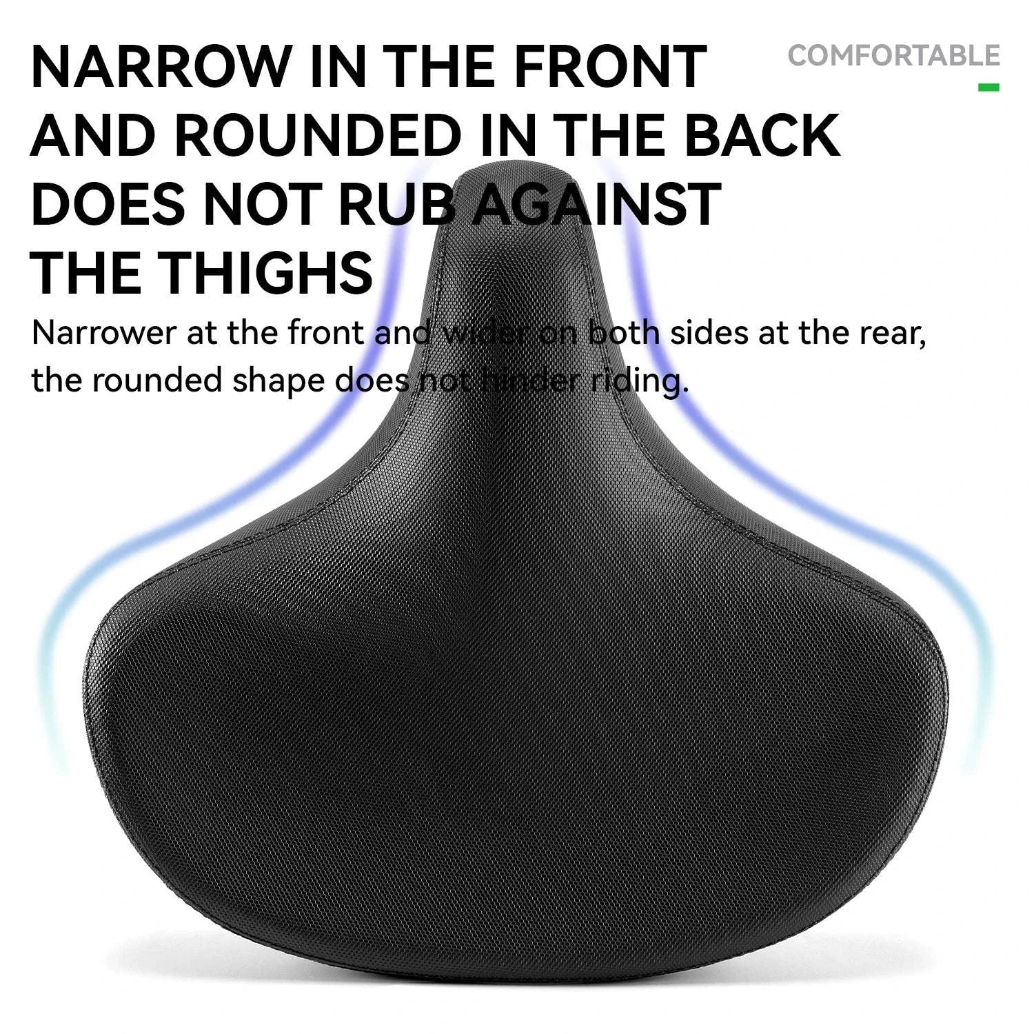 Comfortable Wide Bike Saddle Cushion with Shock Absorbing Foam-5226black