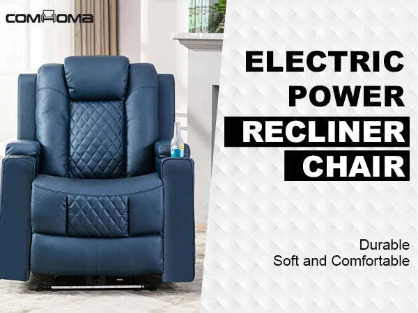 COMHOMA Relax TV Armchair with Recliner, LED & Massage Function-Red / One Seat / EU|GERMANY