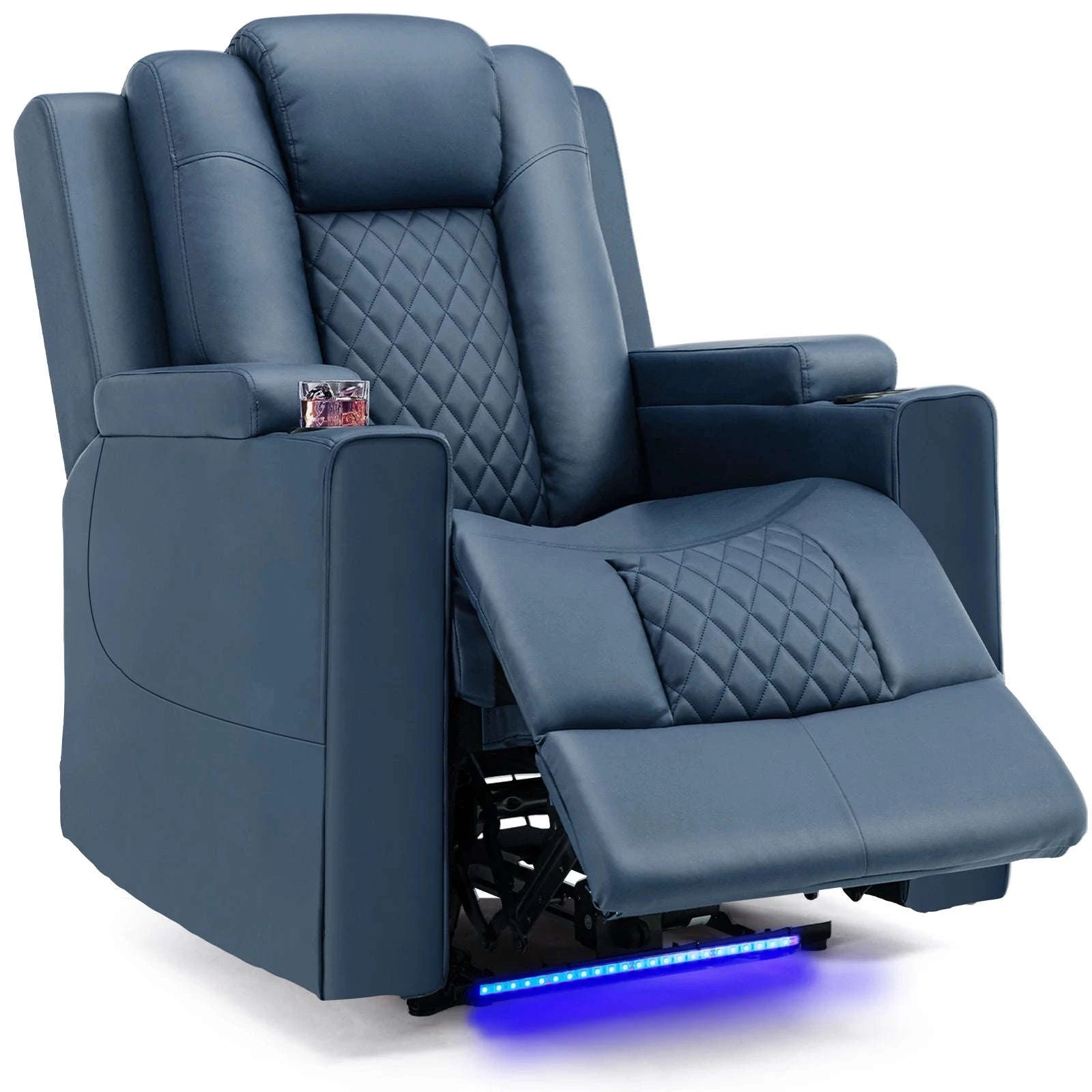 COMHOMA Relax TV Armchair with Recliner, LED & Massage Function-Red / One Seat / EU|GERMANY