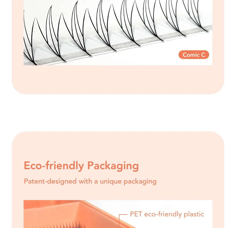 Comic Spire Manga Eyelash Extensions – Super Soft Anime Lashes-A COMIC EYELASH / D / 0.05mm|9-15 Mix|CHINA