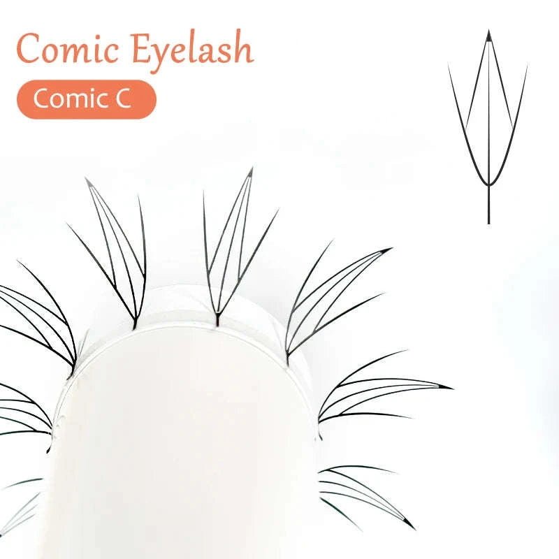 Comic Spire Manga Eyelash Extensions – Super Soft Anime Lashes-A COMIC EYELASH / D / 0.05mm|9-15 Mix|CHINA