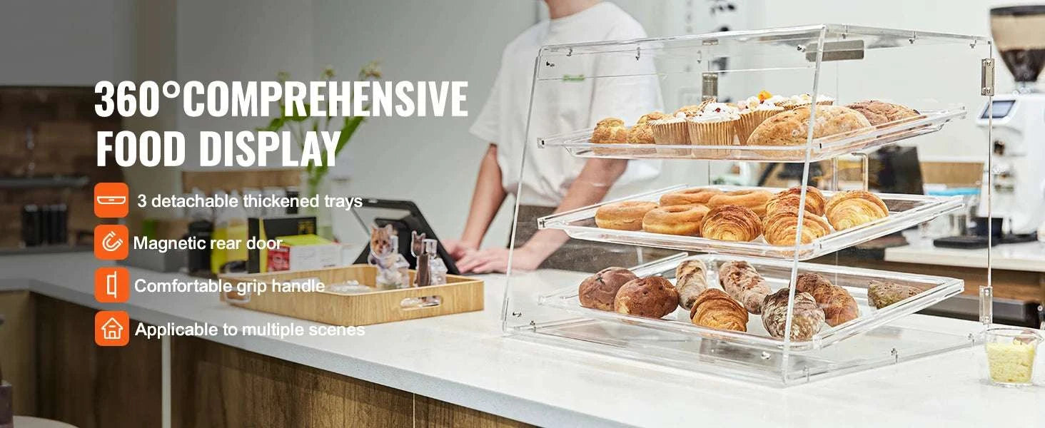Commercial Acrylic Bakery Display Case with Removable Shelves-2-layers / spain