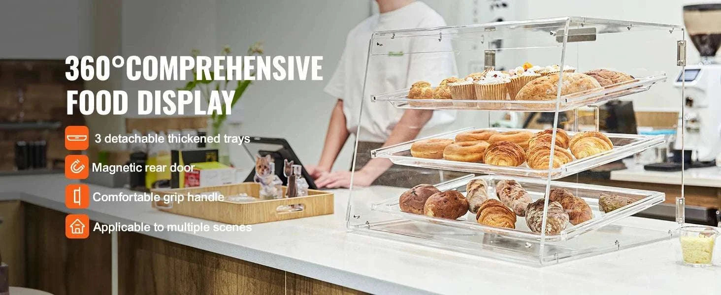 Commercial Acrylic Bakery Display Case with Removable Shelves-2-layers / spain