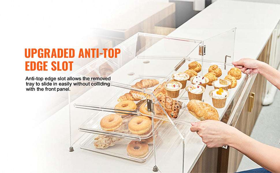 Commercial Acrylic Bakery Display Case with Removable Shelves-2-layers / spain