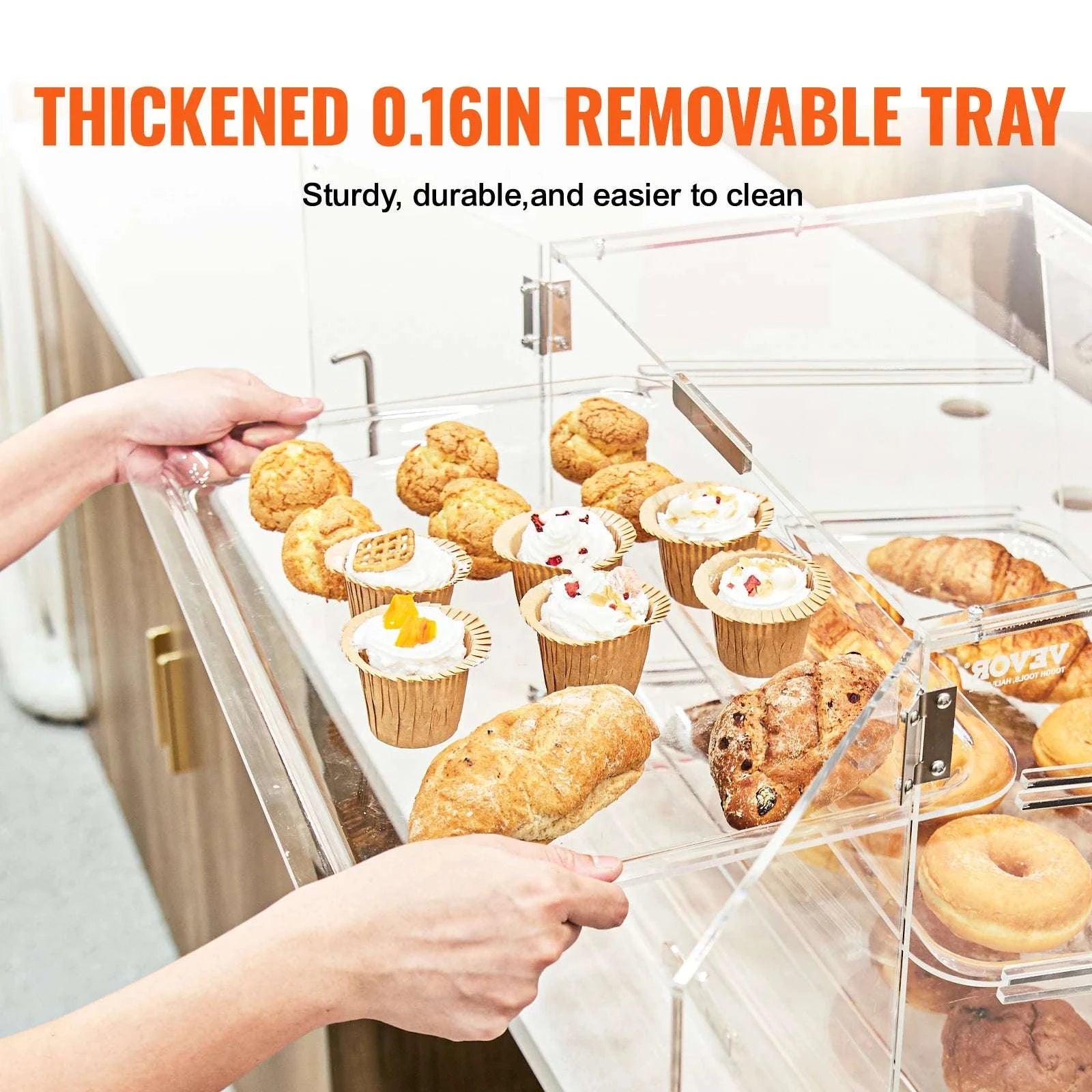 Commercial Acrylic Bakery Display Case with Removable Shelves-2-layers / spain