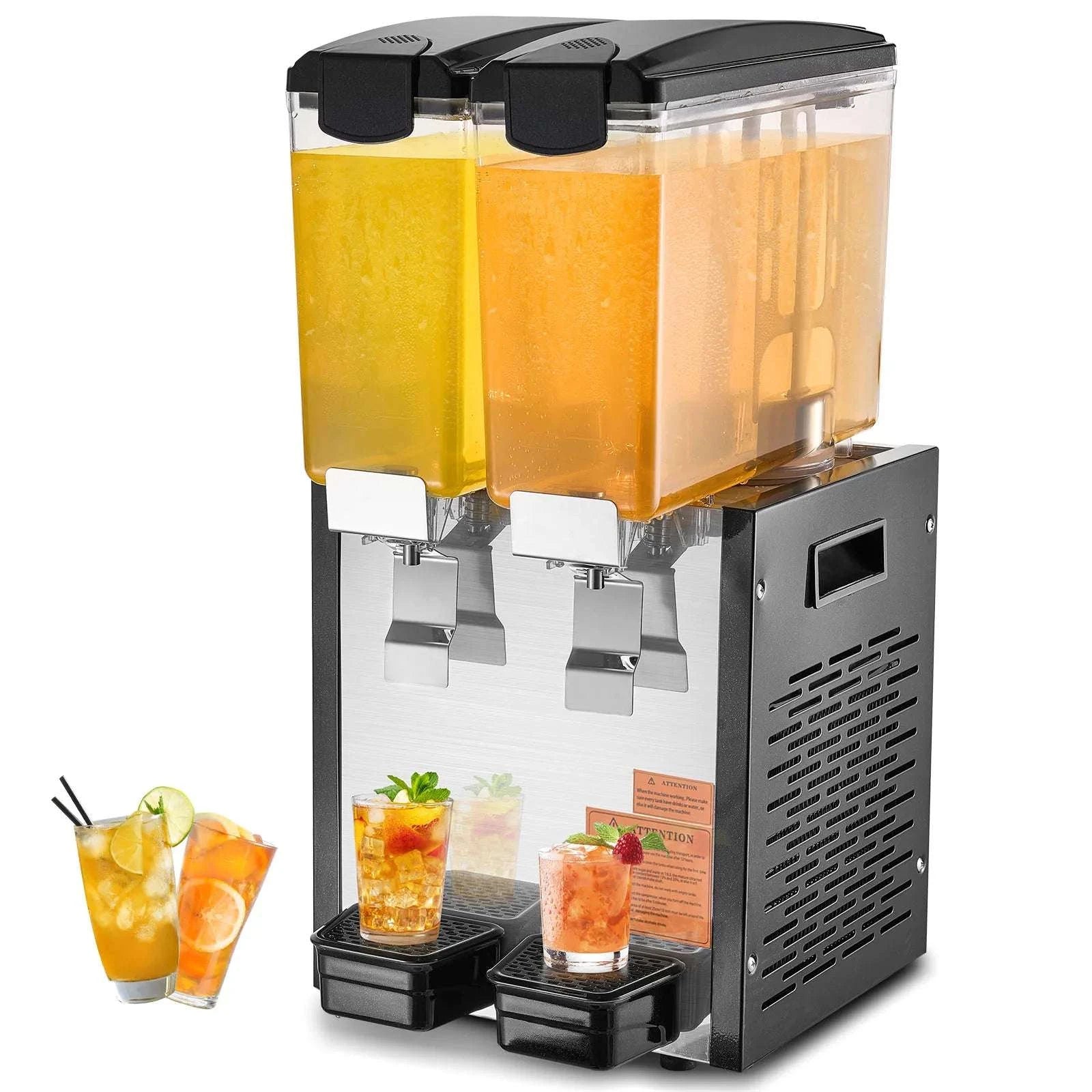 Commercial Beverage Dispenser 10L–18L Stainless Steel Cooling Machine-2x10L / United States