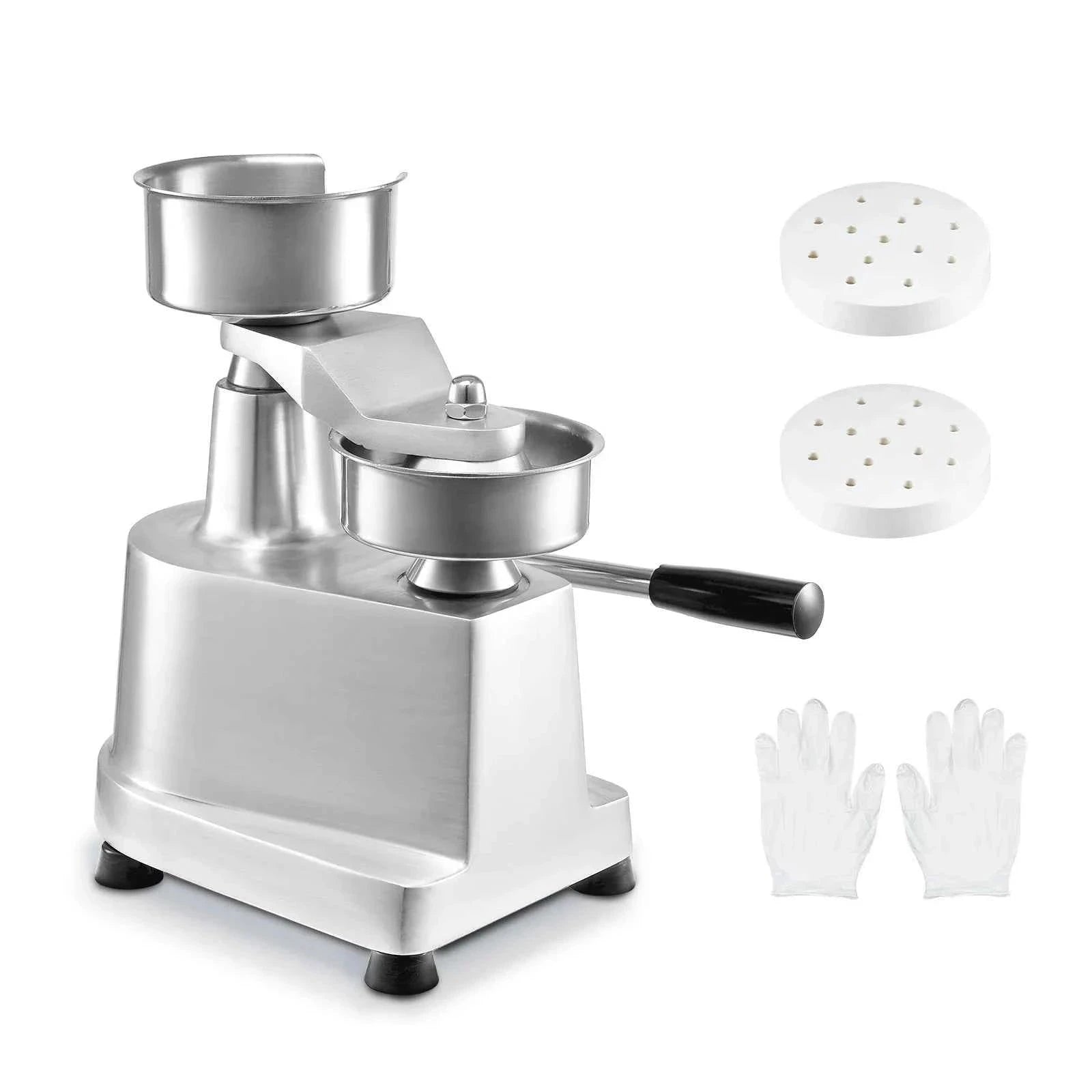 Commercial Burger Patty Maker 100mm Stainless Steel Manual Press Machine-6in / China Mainland
