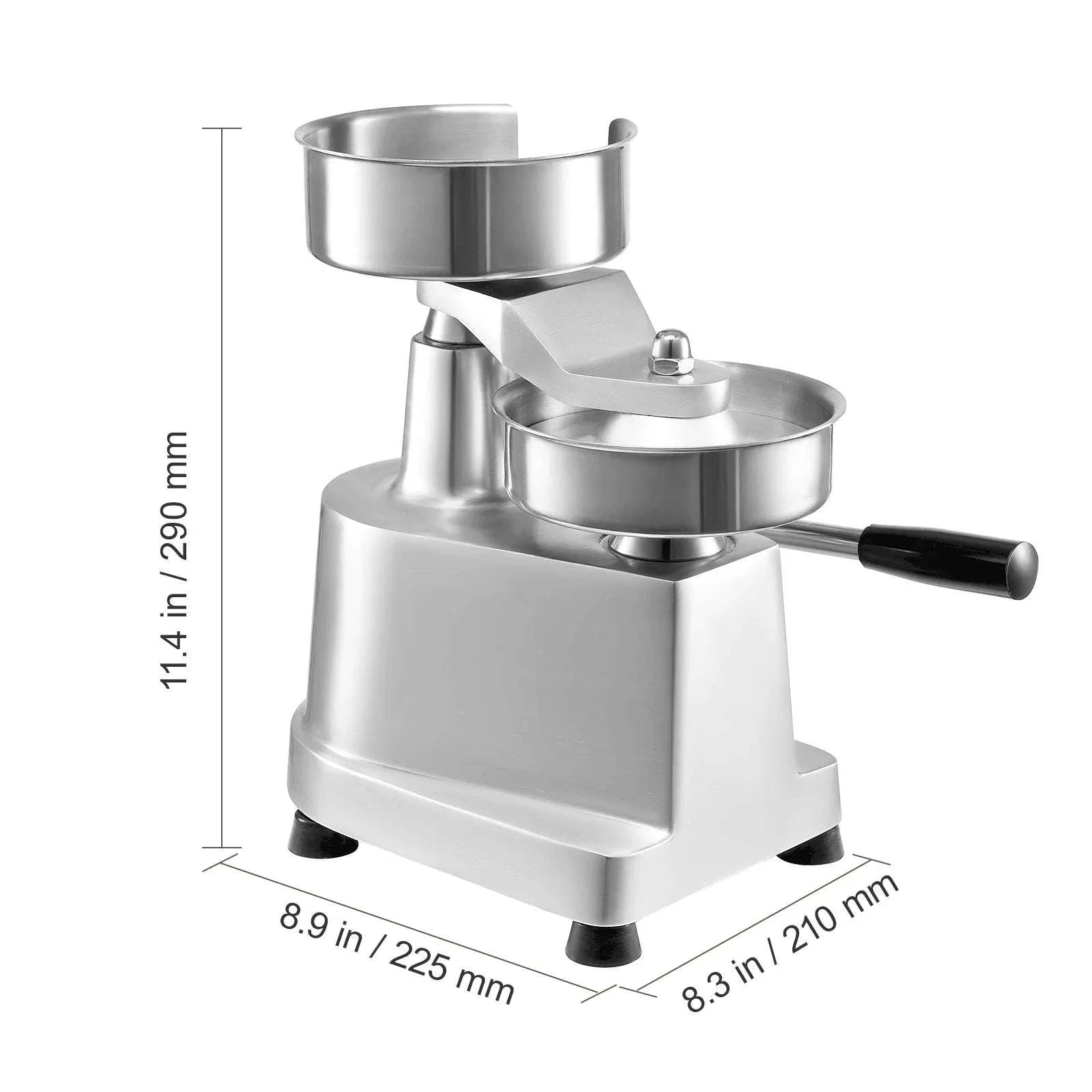 Commercial Burger Patty Maker 100mm Stainless Steel Manual Press Machine-6in / China Mainland