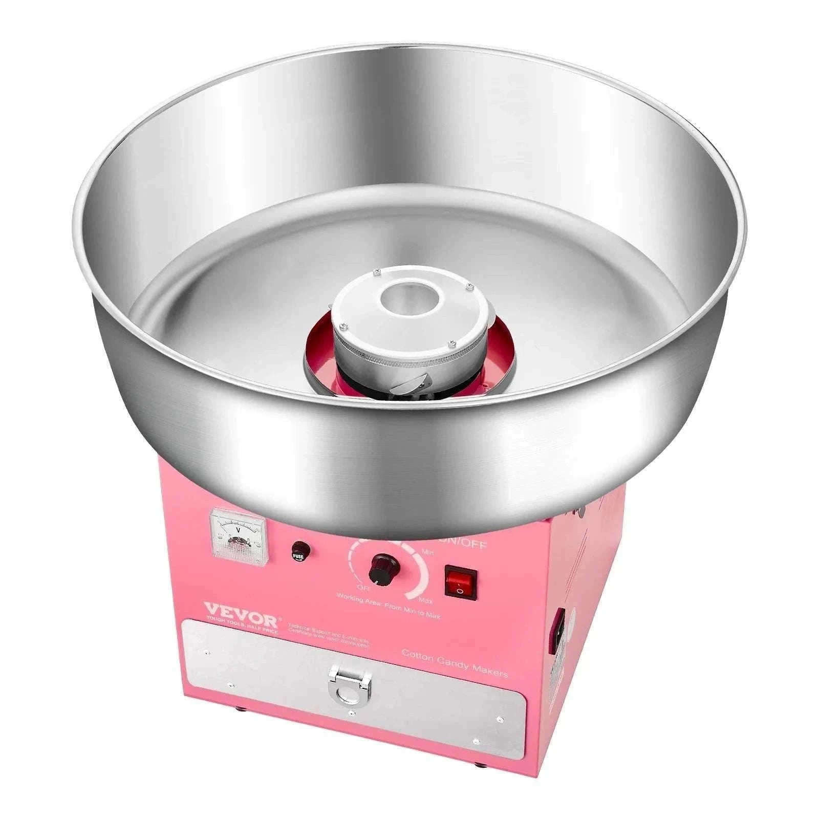 Commercial Cotton Candy Machine 1000W with 20.5" Bowl-Pink / United States