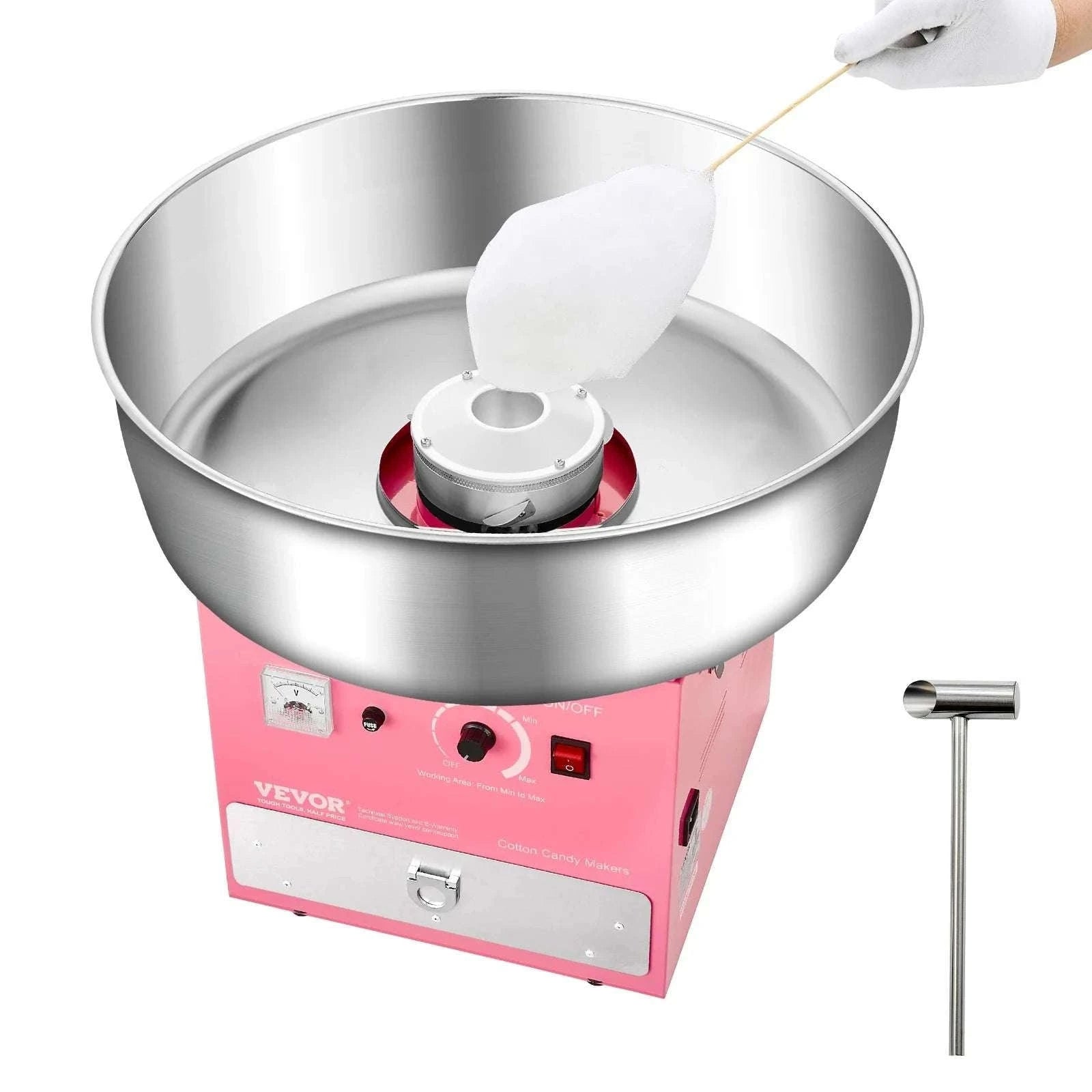 Commercial Cotton Candy Machine with Large Bowl for Parties-Pink / Poland