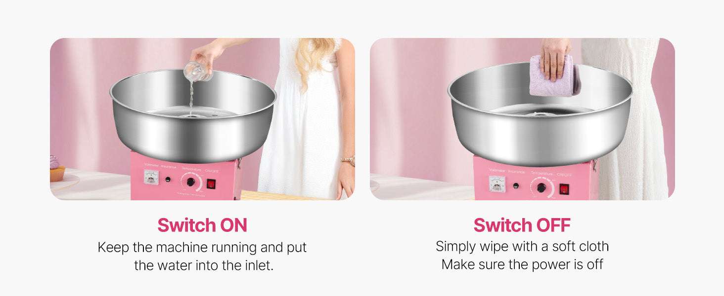 Commercial Cotton Candy Machine with Large Bowl for Parties-Pink / Poland
