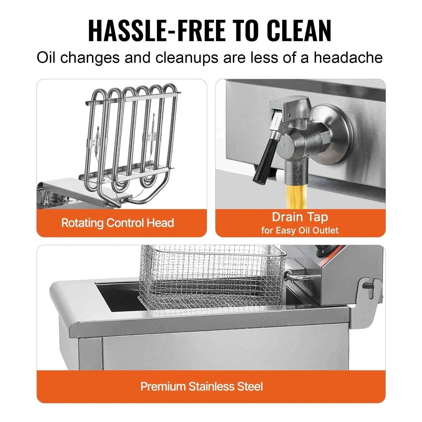Commercial Deep Fryer 2 x 11L Double Stainless Steel Oil Fryer with Filtration-2 x 11.6Qt / france