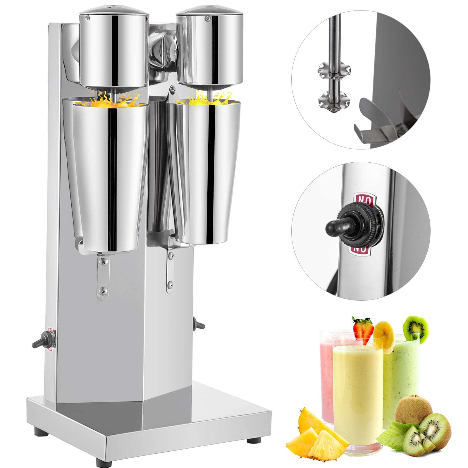 Commercial Double Head Milkshake Machine 800ml Stainless Steel Mixer-spain