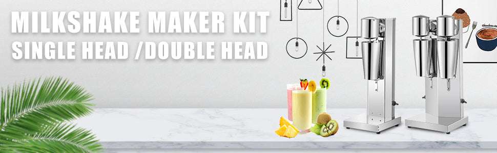Commercial Double Head Milkshake Machine 800ml Stainless Steel Mixer-spain