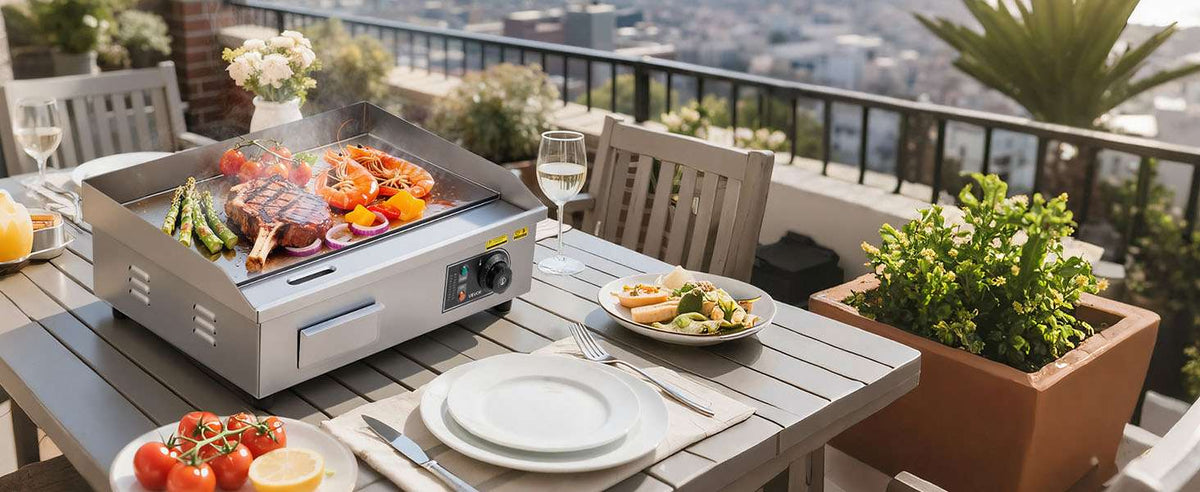 Commercial Electric Griddle 3200W Flat Top Grill with Temp Control-28.5inch Half flat / United States