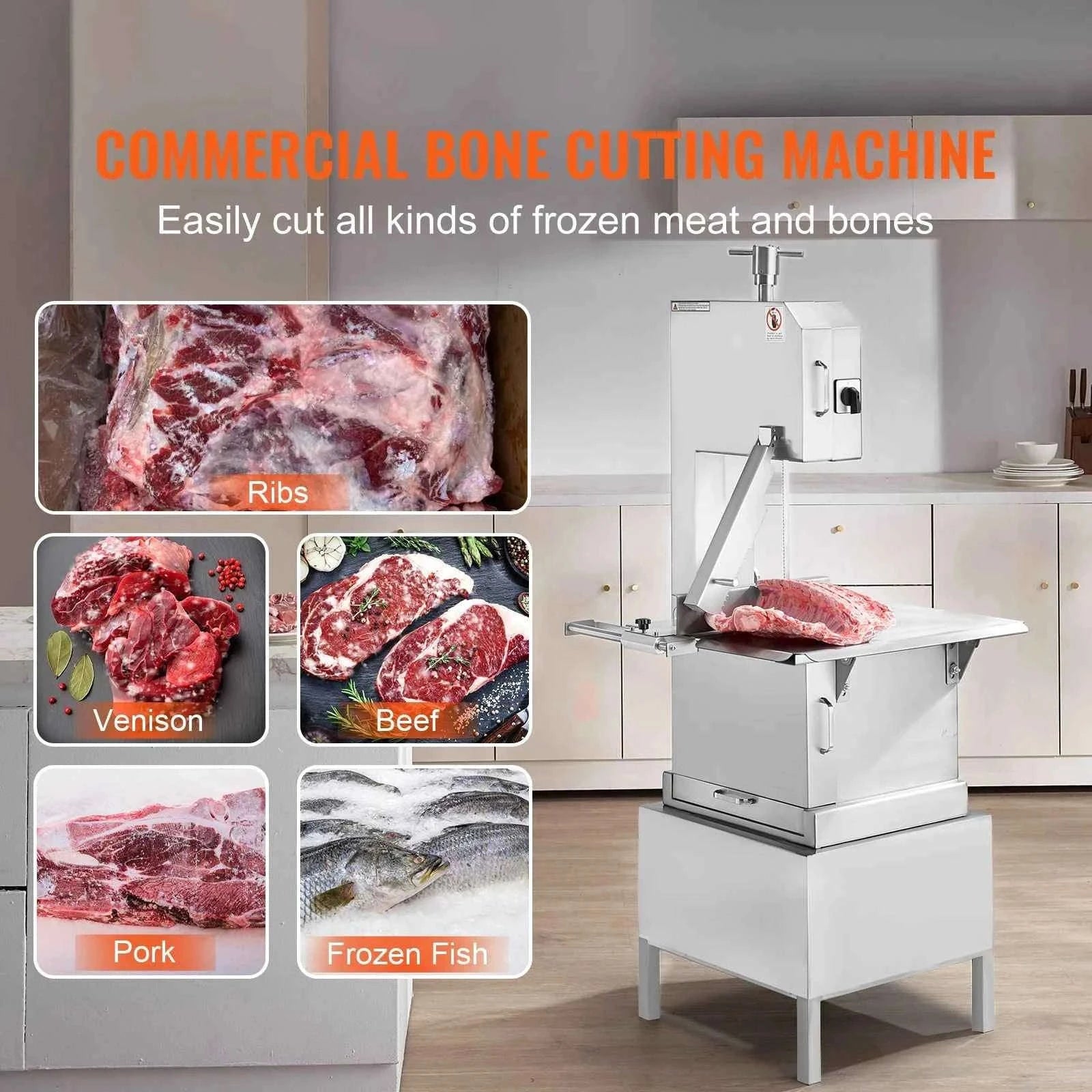 Commercial Electric Meat Bandsaw for Frozen Meat and Bone-United States