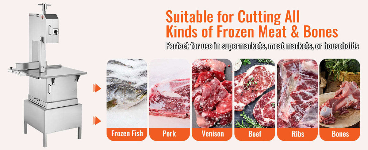 Commercial Electric Meat Bandsaw for Frozen Meat and Bone-United States