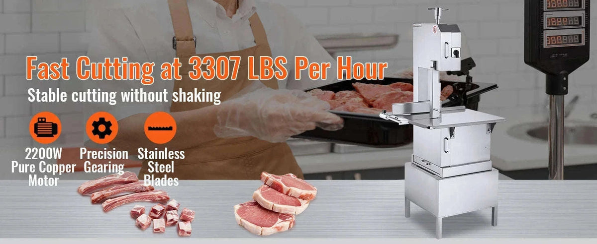 Commercial Electric Meat Bandsaw for Frozen Meat and Bone-United States