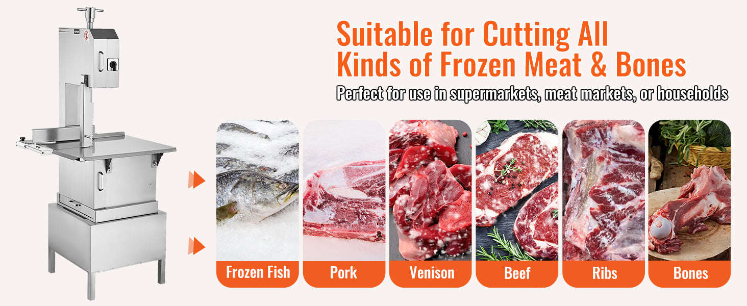 Commercial Electric Meat Bandsaw for Frozen Meat and Bone-United States