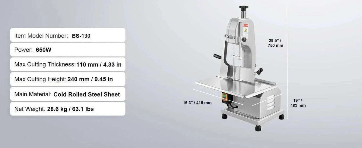 Commercial Electric Meat Bandsaw Stainless Steel Bone Saw 650W-1800W / spain
