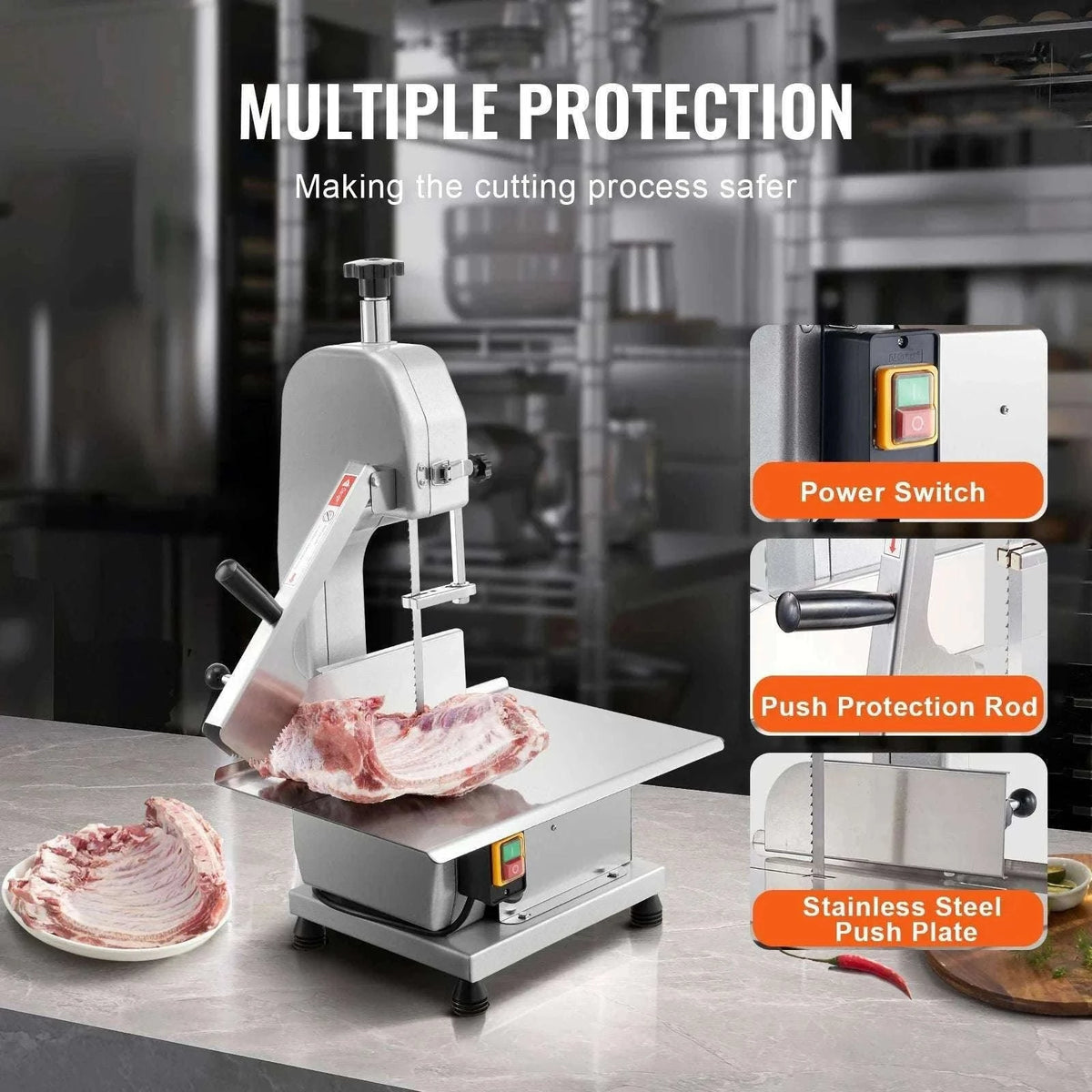 Commercial Electric Meat Bandsaw Stainless Steel Bone Saw 650W-1800W / spain