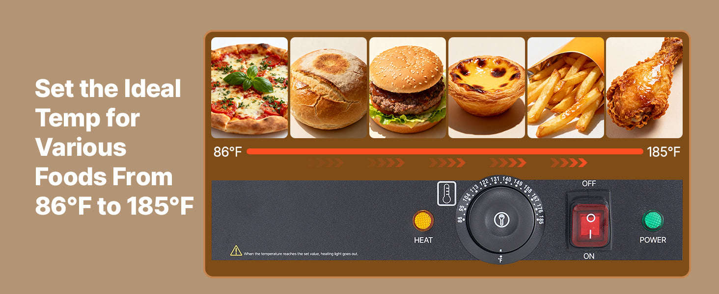 Commercial Food Warmer Display 800W with LED Light and Adjustable Stainless Steel Shelf-3 Tier 14 in / United States