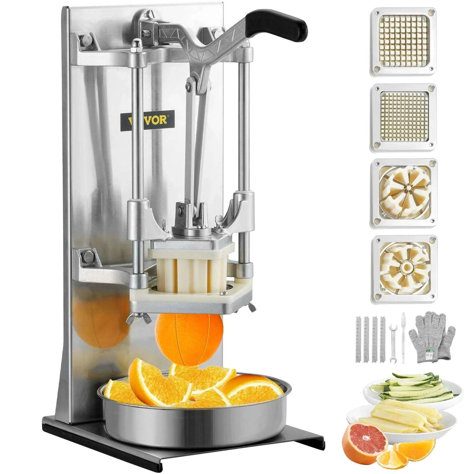 Commercial French Fry Cutter with 4 Blades & Extended Handle-6-wedge / france
