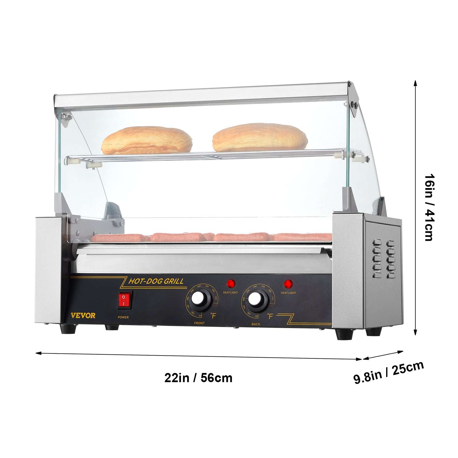 Commercial Hot Dog Roller Grill – 5, 7 or 11 Rollers for Fast Even Cooking-5 Rod / United States