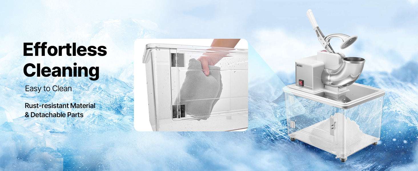 Commercial Ice Crusher 661 lbs/h Electric Snow Cone Machine 350W-Blue / United States