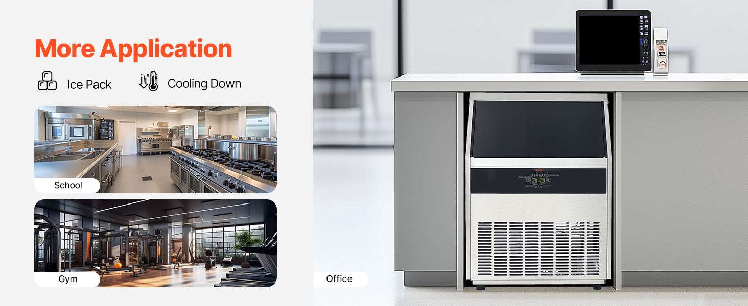 Commercial Ice Maker 300lbs/Day with 88lb Storage & Self-Clean-United States