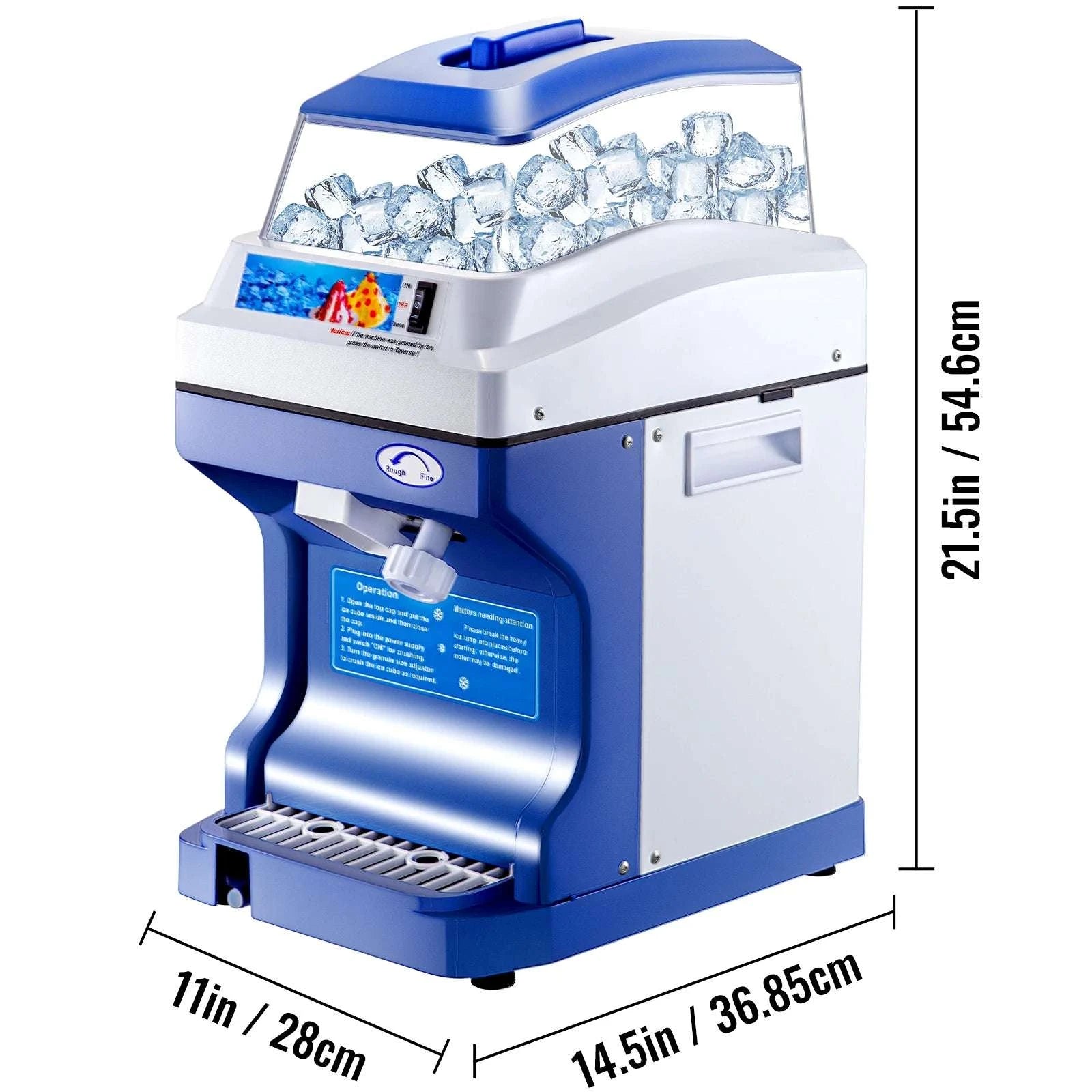 Commercial Ice Shaver 441 lbs/h Electric Snow Cone Machine 5L Hopper-441lbs per hour / United States
