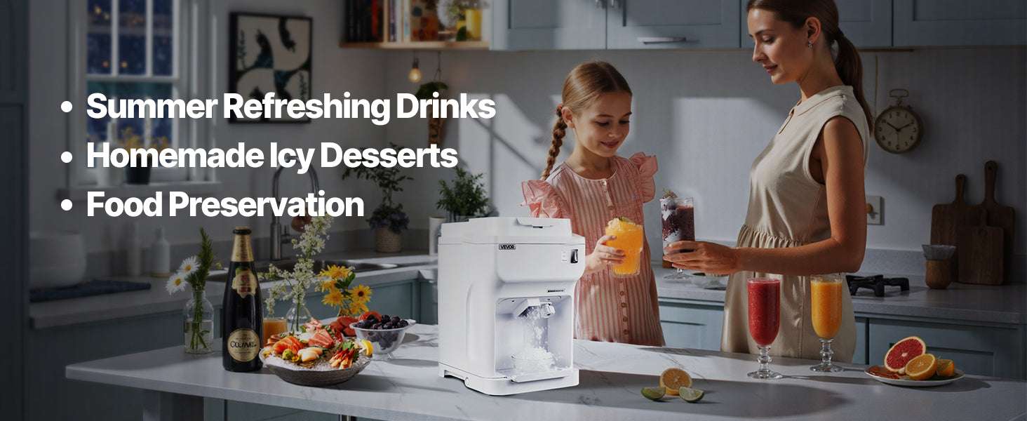 Commercial Ice Shaver Machine 220 lbs/hr Snow Cone Maker 110V-8L Ice Cube Box / United States