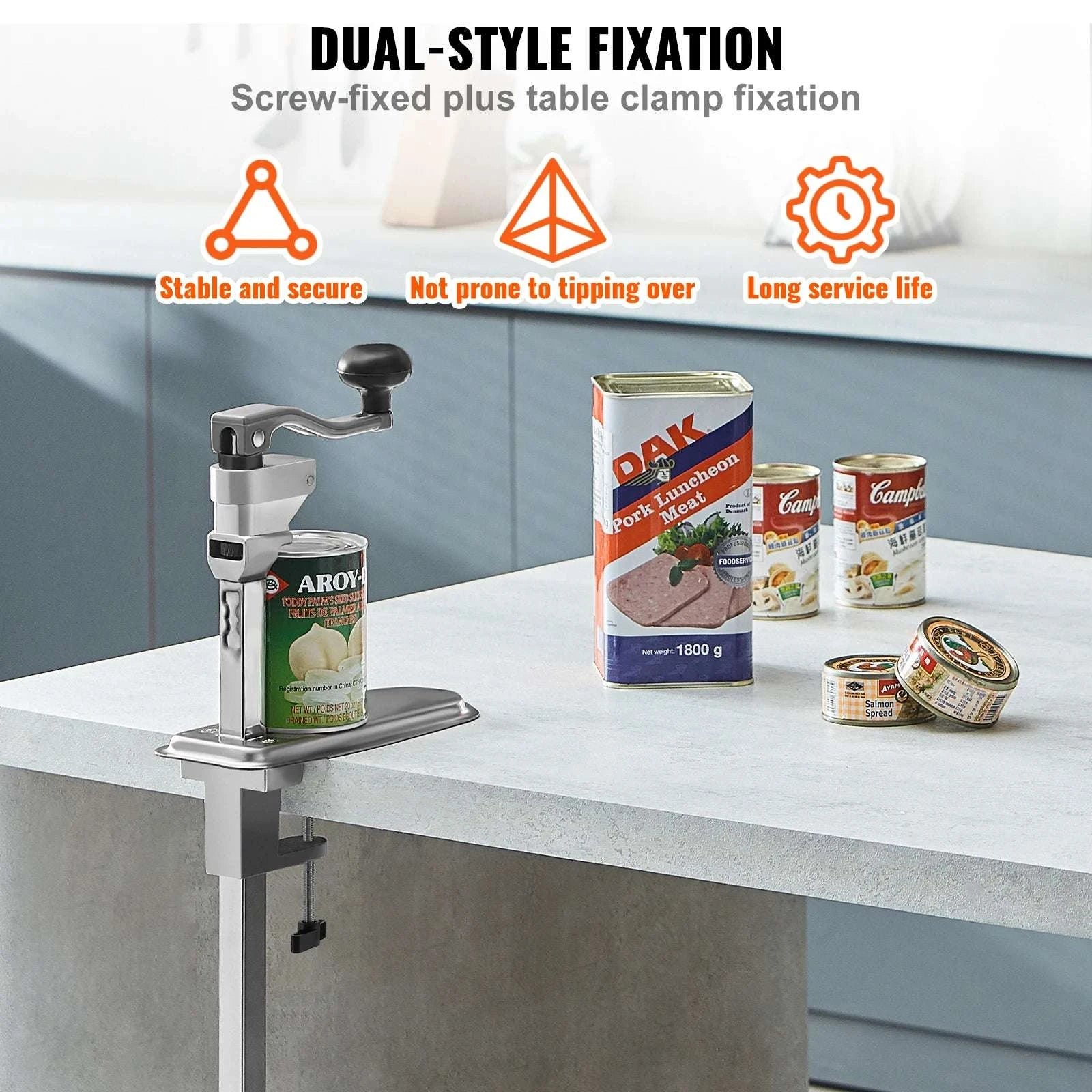 Commercial Manual Can Opener with Table Clamp & Adjustable Height-40cm / United States