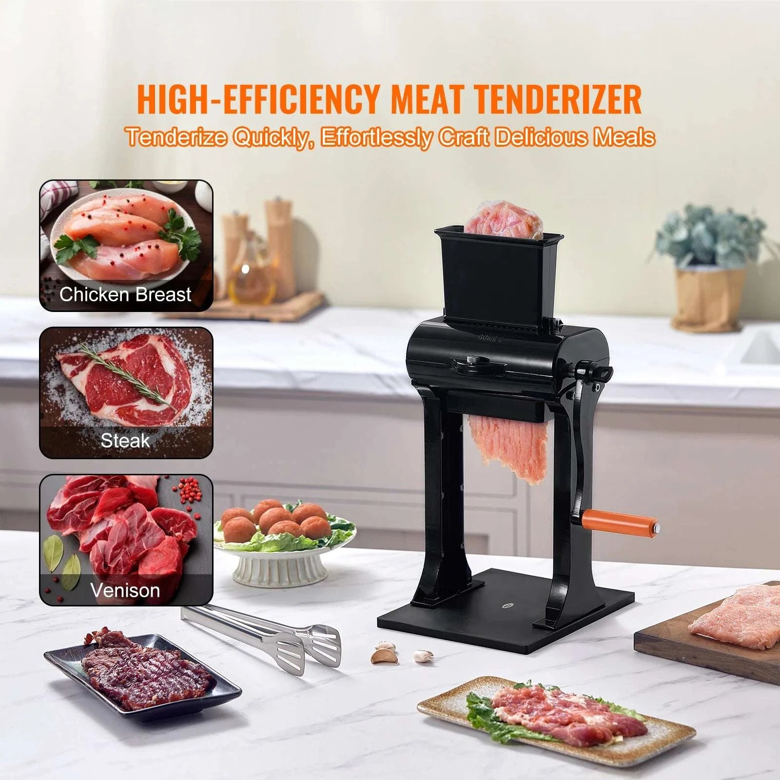 Commercial Manual Meat Tenderizer with 31 Stainless Steel Blades-United States