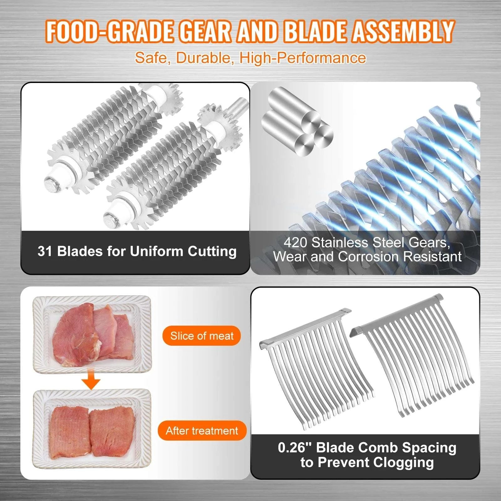 Commercial Manual Meat Tenderizer with 31 Stainless Steel Blades-United States