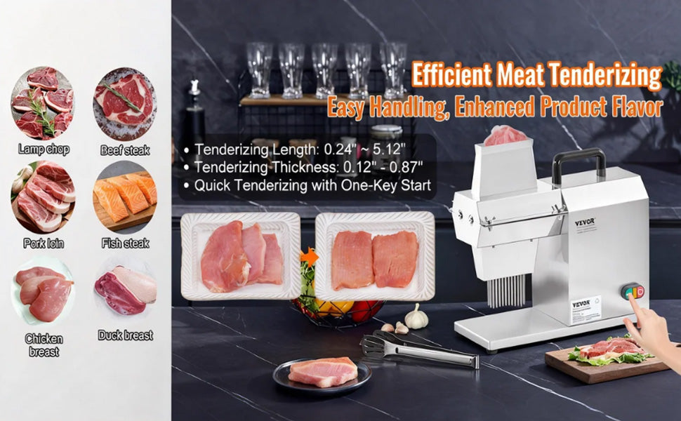 Commercial Electric Meat Tenderizer 54 lames 450W acier inoxydable