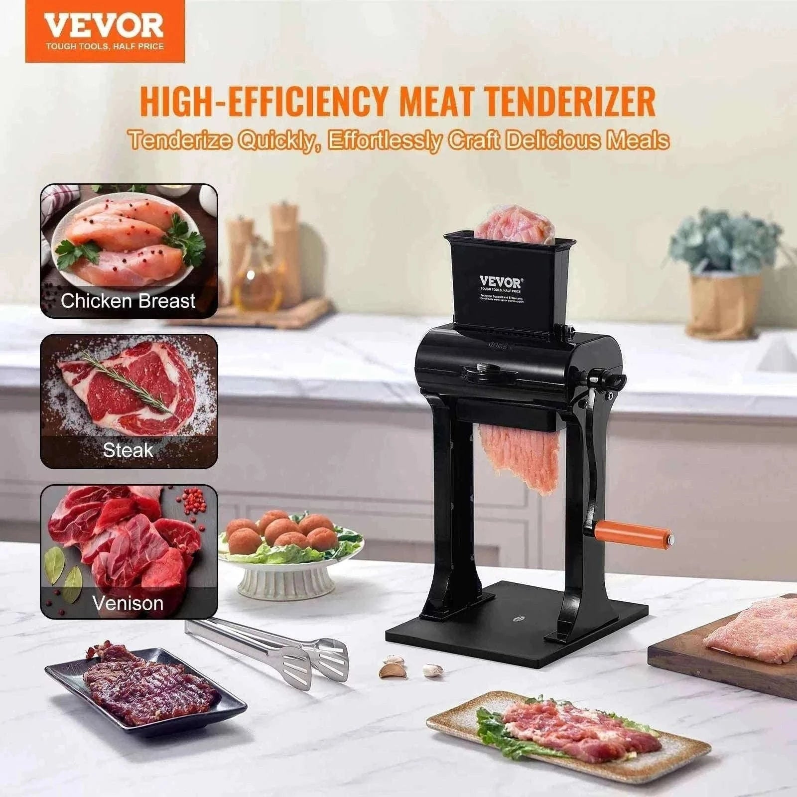 Commercial Meat Tenderizer Heavy Duty Stainless Steel Manual Kitchen Machine-Canada