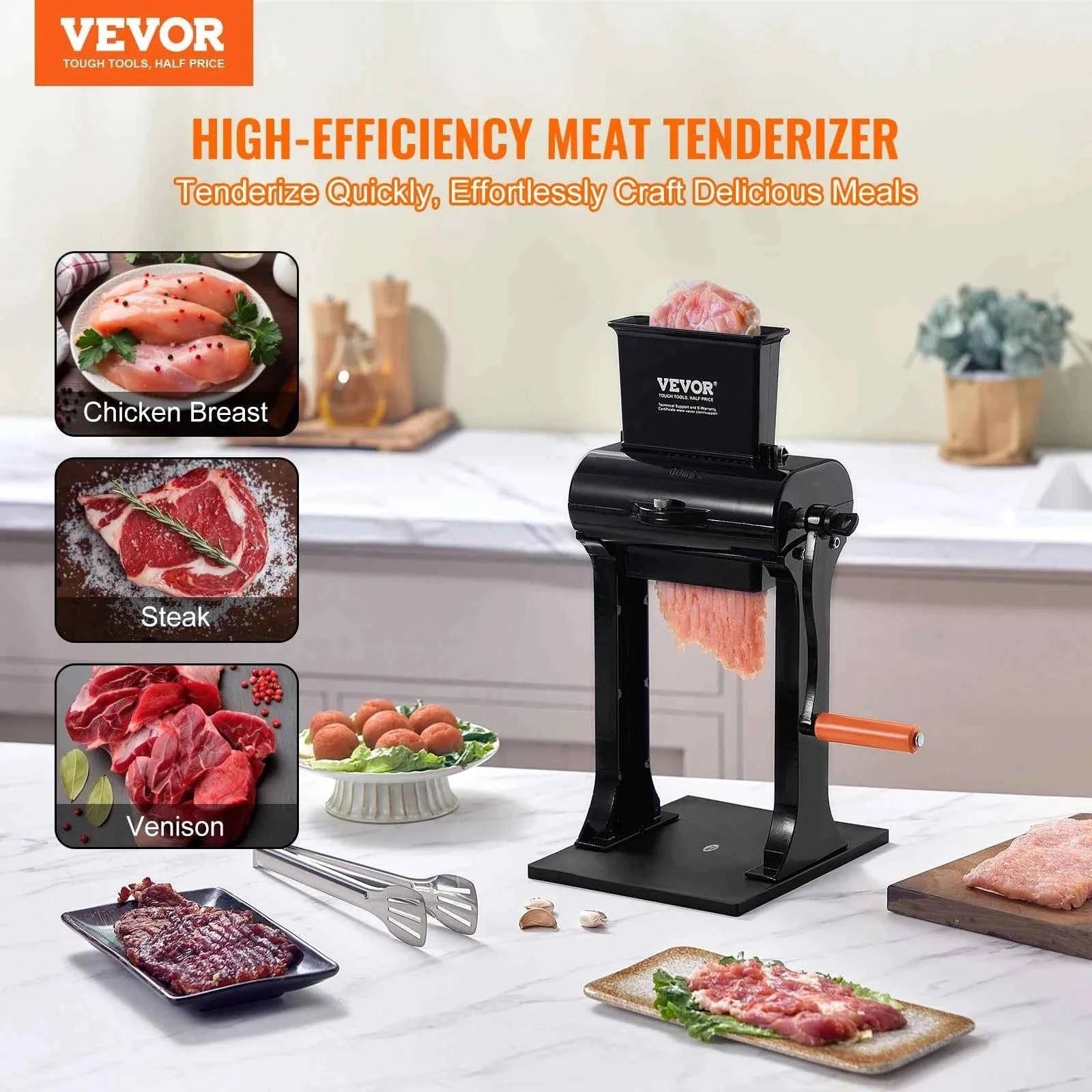 Commercial Meat Tenderizer Heavy Duty Stainless Steel Manual Kitchen Machine-Canada