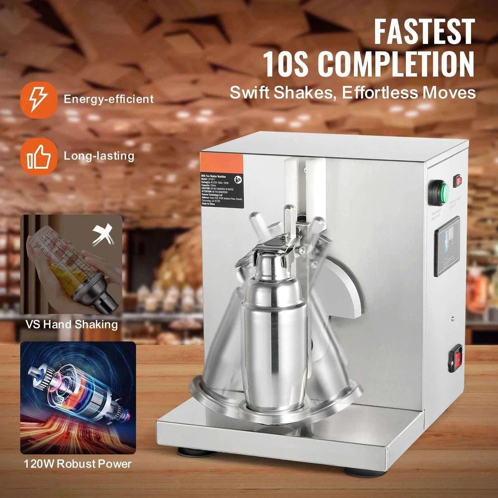 Commercial Milkshake & Milk Tea Shaker Machine 120W Single Head-US 110V