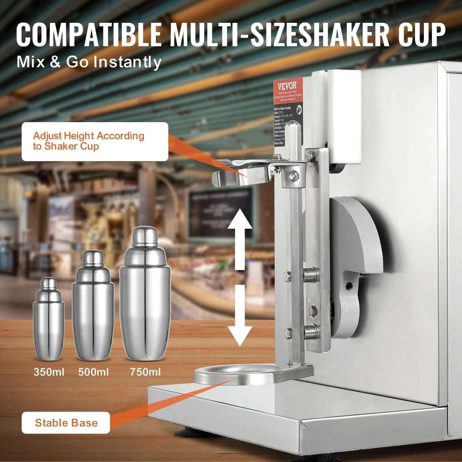 Commercial Milkshake & Milk Tea Shaker Machine 120W Single Head-US 110V