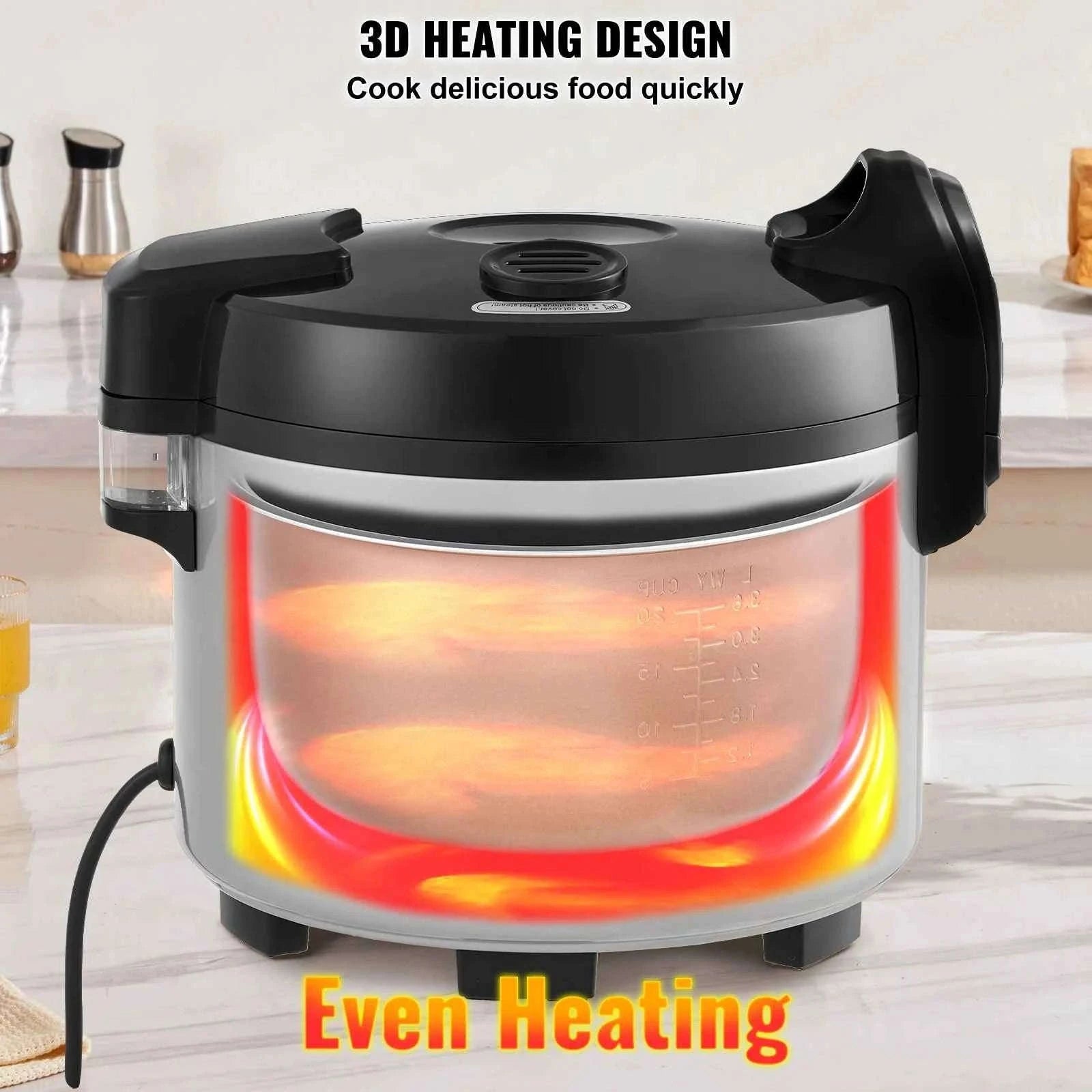 Commercial Rice Cooker 60 Cup Capacity 13 L with Nonstick Inner Pot-13L / United States