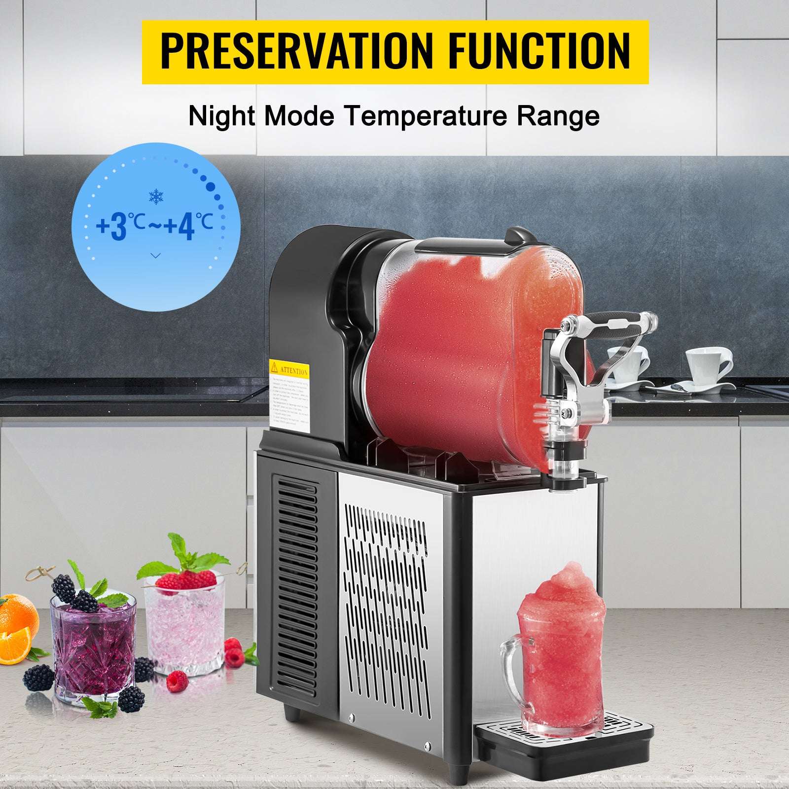 Commercial Slushie Machine 3L/6L Frozen Drink & Smoothie Maker-WHITE / United States / Single Jar