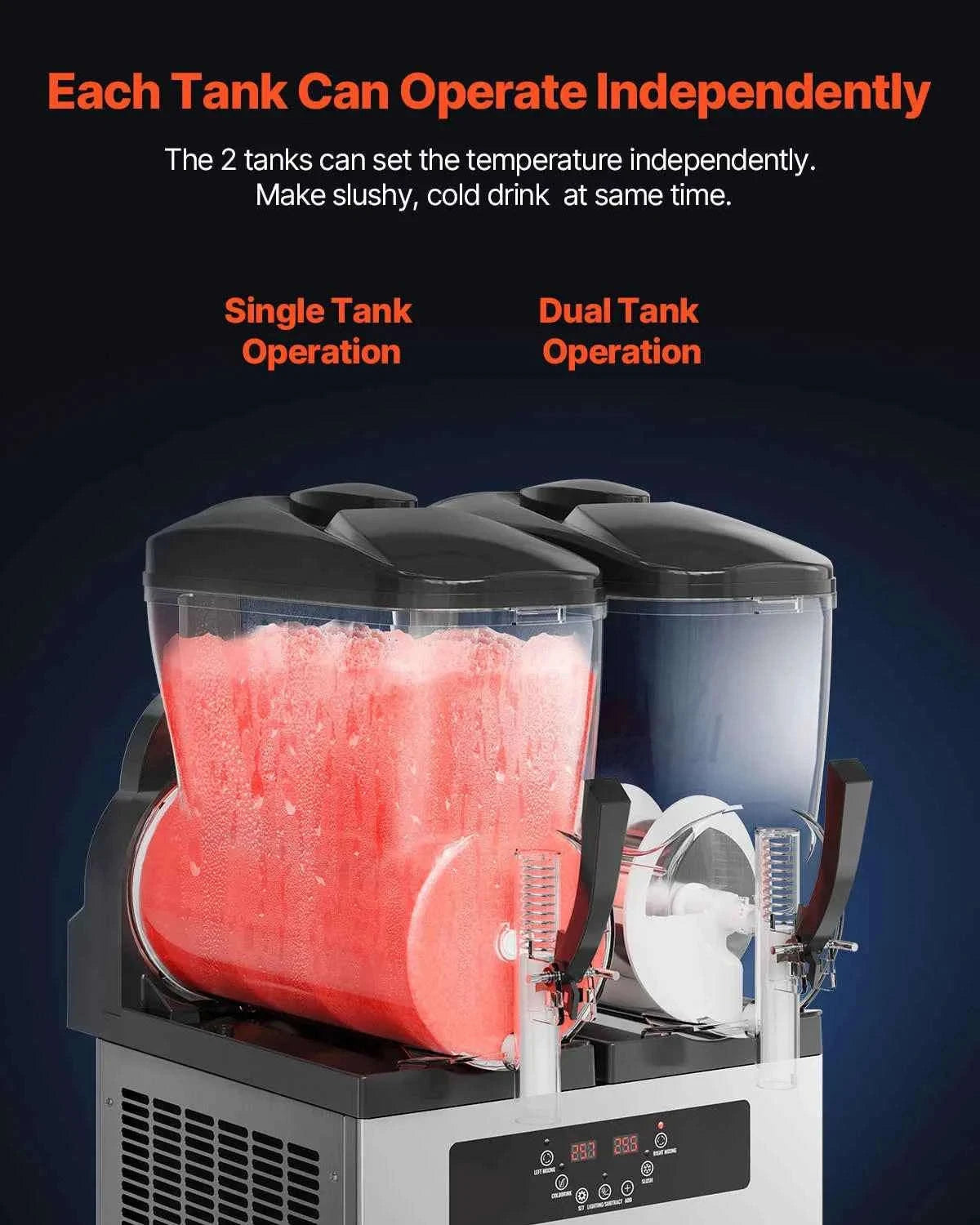 Commercial Slushy Machine 2 x 12L Stainless Steel Frozen Drink Maker-3x12L / United States