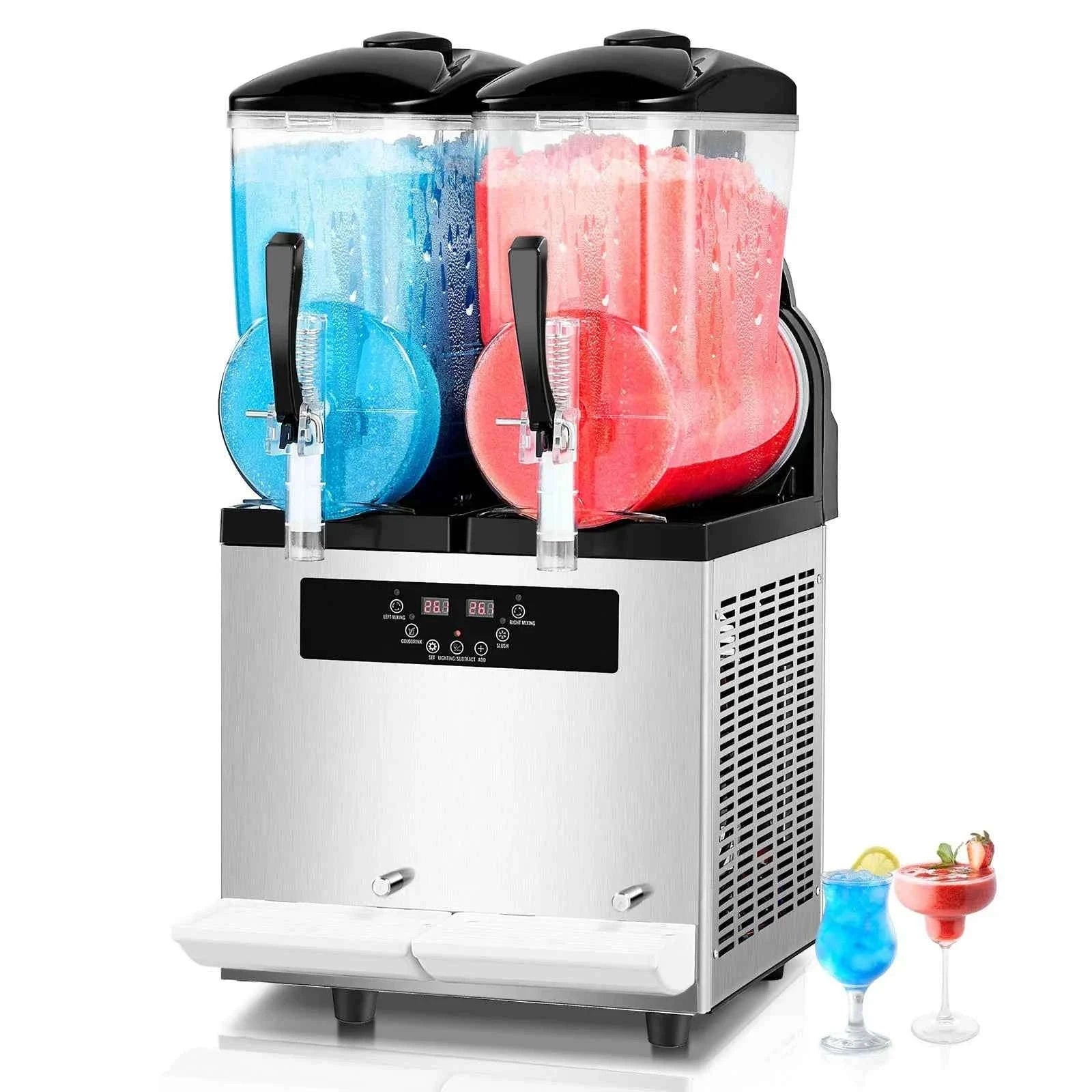 Commercial Slushy Machine 2 x 12L Stainless Steel Frozen Drink Maker-3x12L / United States