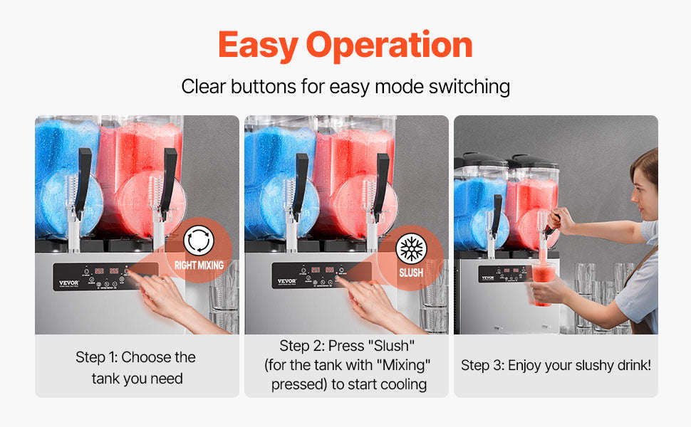 Commercial Slushy Machine 2 x 12L Stainless Steel Frozen Drink Maker-3x12L / United States