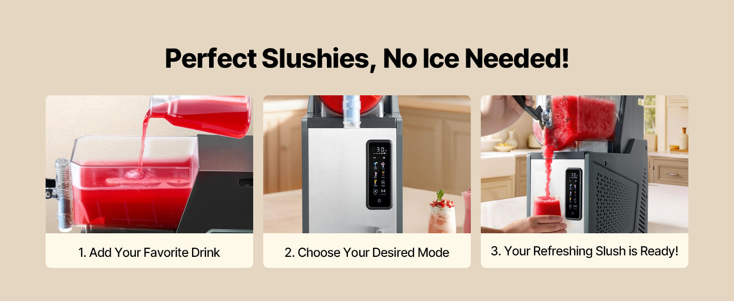 No Ice Slushy Machine with Single Tank for Frozen Drinks