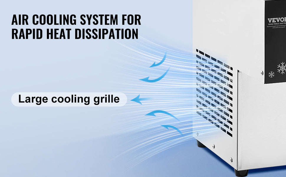 Commercial Snowflake Ice Machine Stainless Steel Air-Cooled System-360W / United States