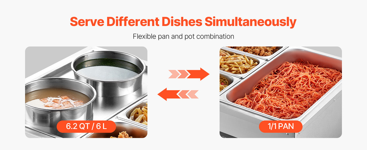 Electric Soup Warmer Bain Marie 1500W with Pots & Pans Set