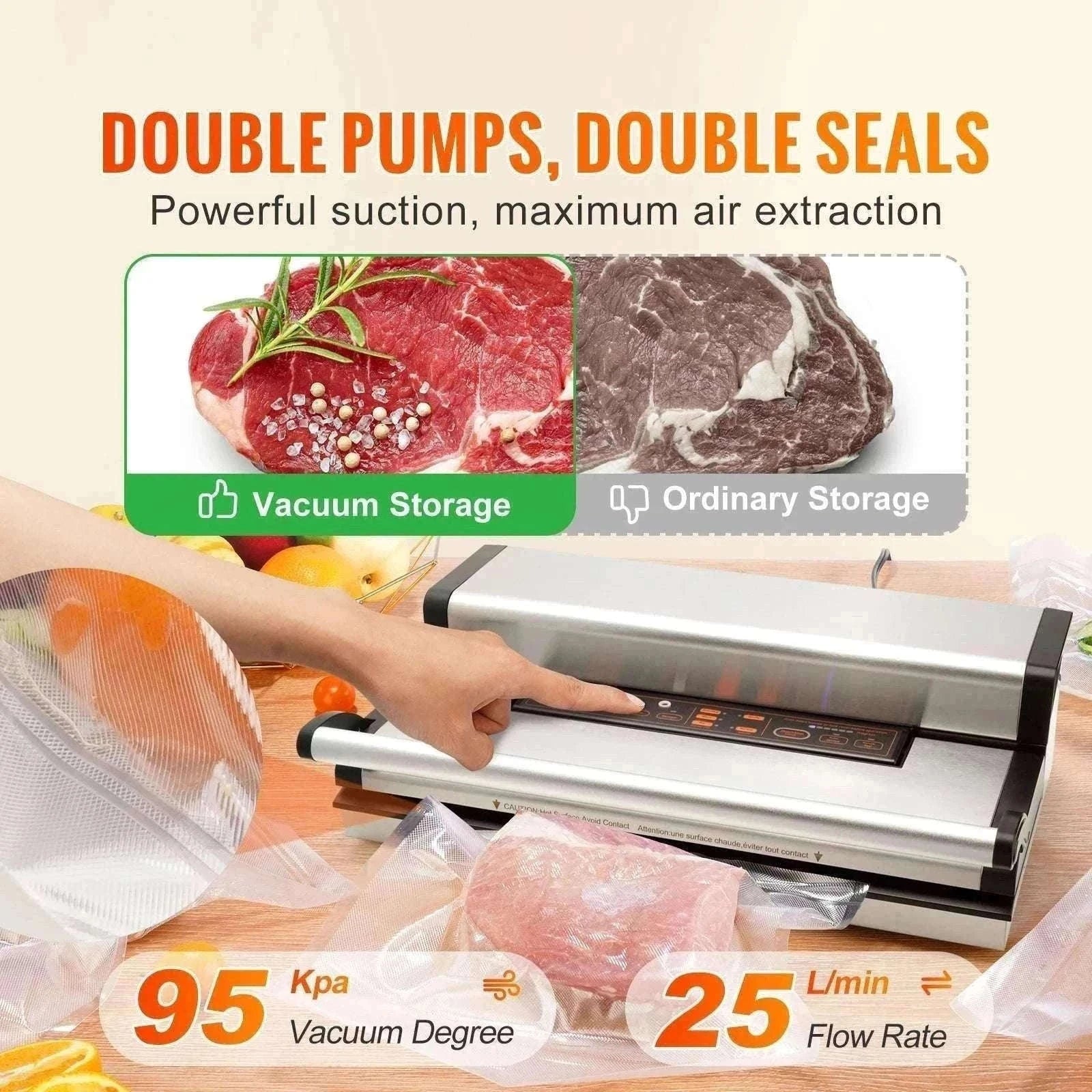Commercial Vacuum Sealer Machine with Cutter & Bag Storage-30 x 3mm / United States